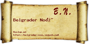 Belgrader Noé névjegykártya